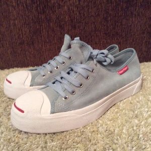 Hocus Pokus Baby Blue Suede Shoes Sz 9.5